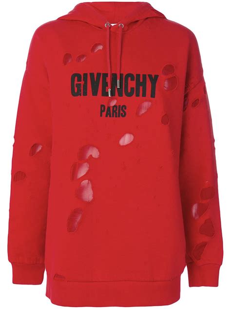 red givenchy sweatshirt mens|Givenchy paris sweatshirt destroyed.